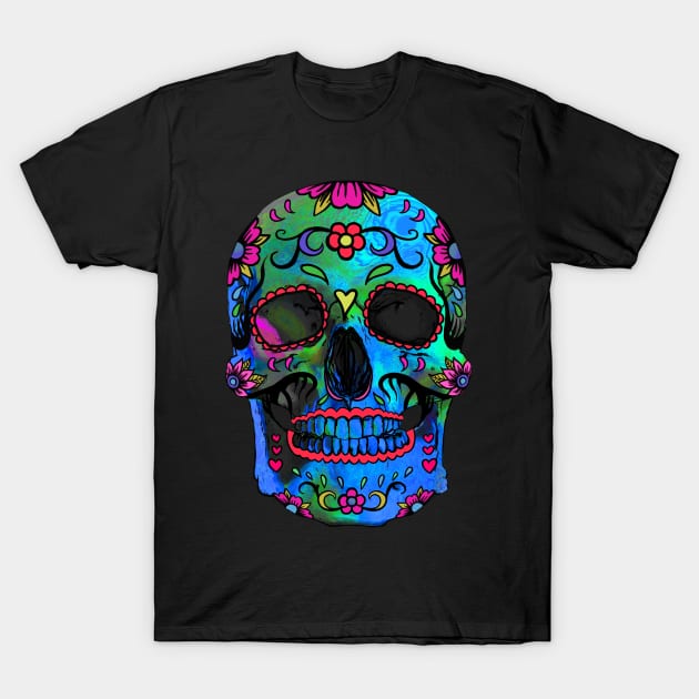 Bright skull for the celebration of the day of the dead - El Día de Muertos T-Shirt by ChristinaPaliy